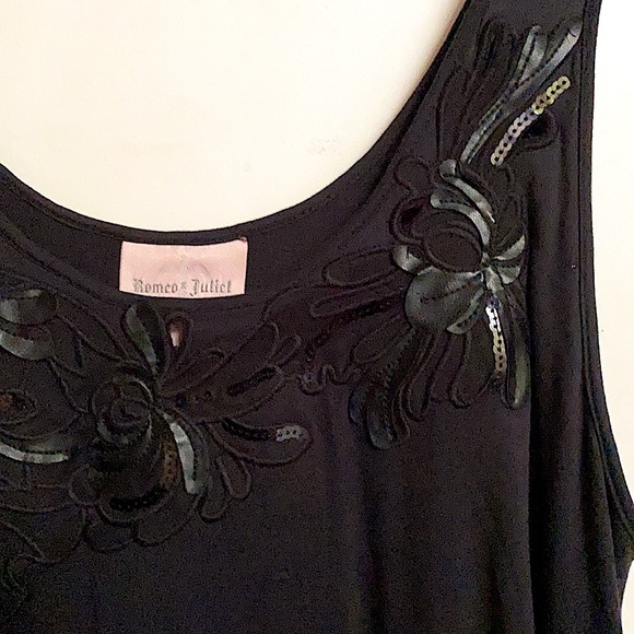 Couture Embellished Embroidery Sequin Black Top - Picture 8 of 12